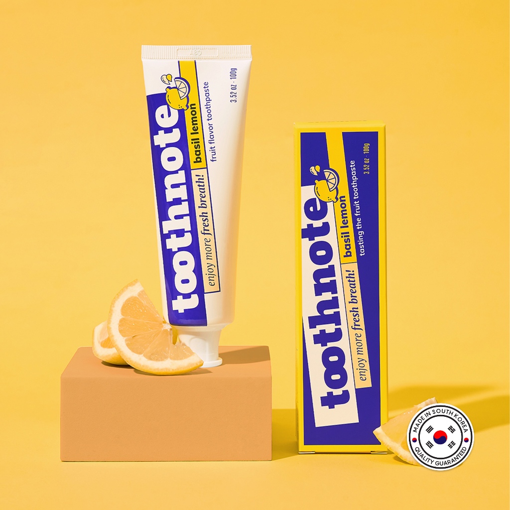 TOOTHNOTE Moisture Toothpaste – Basil Lemon Zest for Fresh Breath (100g ...