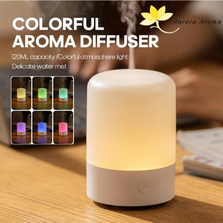 Lamp Diffuser 120ML Rotating Colour Aromatherapy Air Humidifier ...