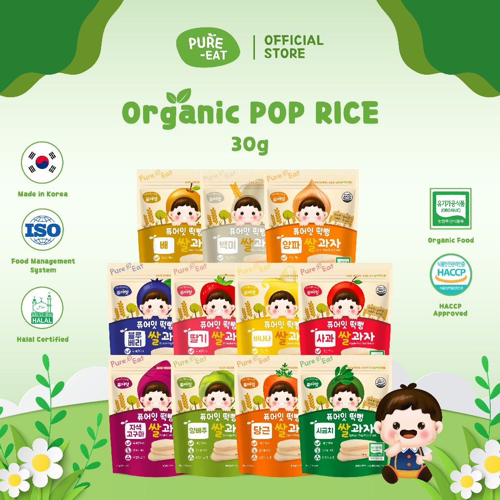 [Official] Naebro Pure-Eat (Halal) Organic Pop Rice Cracker 30g (Baked ...
