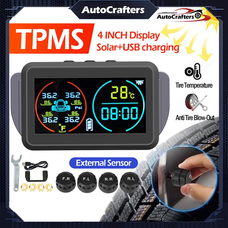 【SG Ready Stock】Solar Car TPMS Monitor - 4