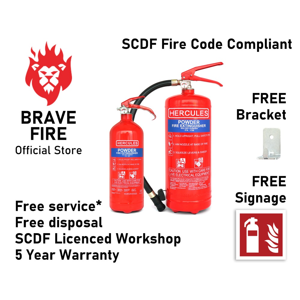 [SCDF ] 1/2/3/4 ABC Dry Powder Fire Extinguisher | Shopee Singapore
