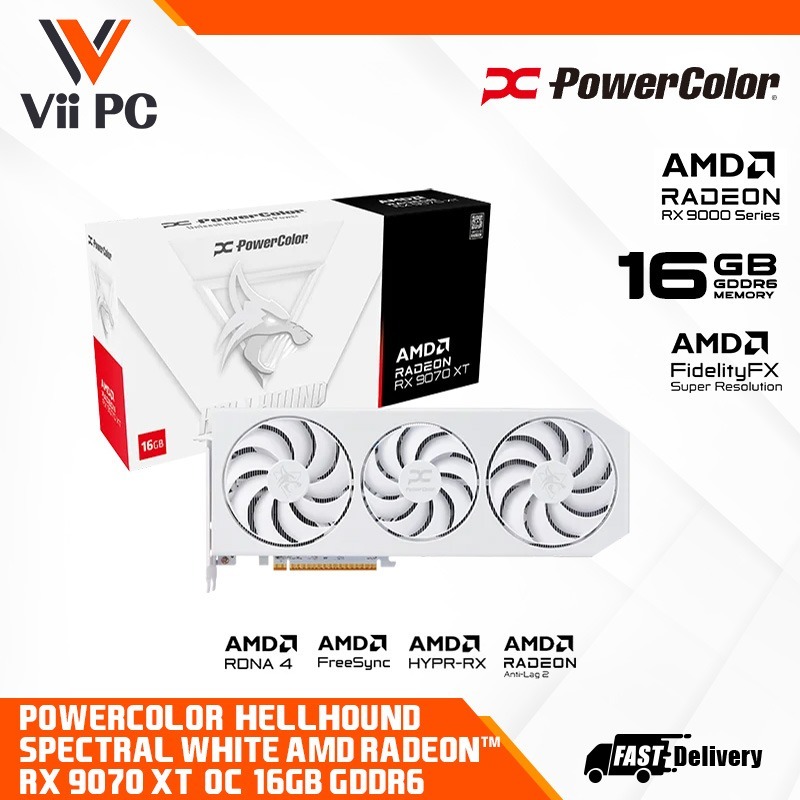 POWERCOLOR Hellhound Spectral White AMD Radeon™ RX 9070 XT