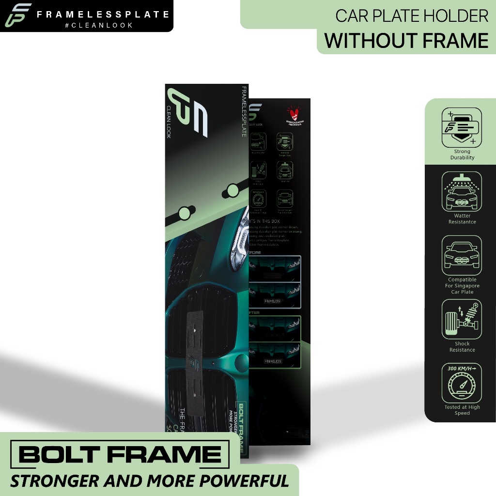 Framelessplate Bolt Frame License Car Plate Holder | Shopee Singapore