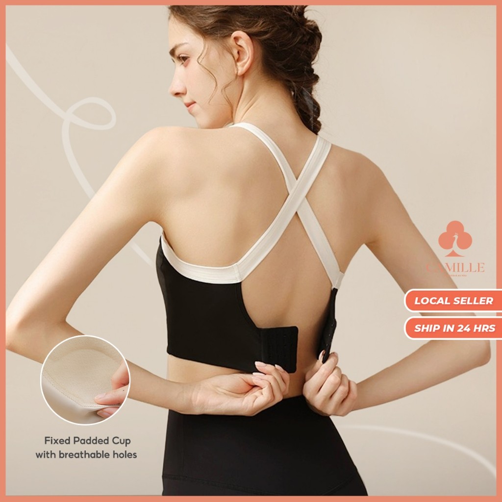 Sports Bra High Support Fixed Padding With Adjustable Back Buckle SG Stock
