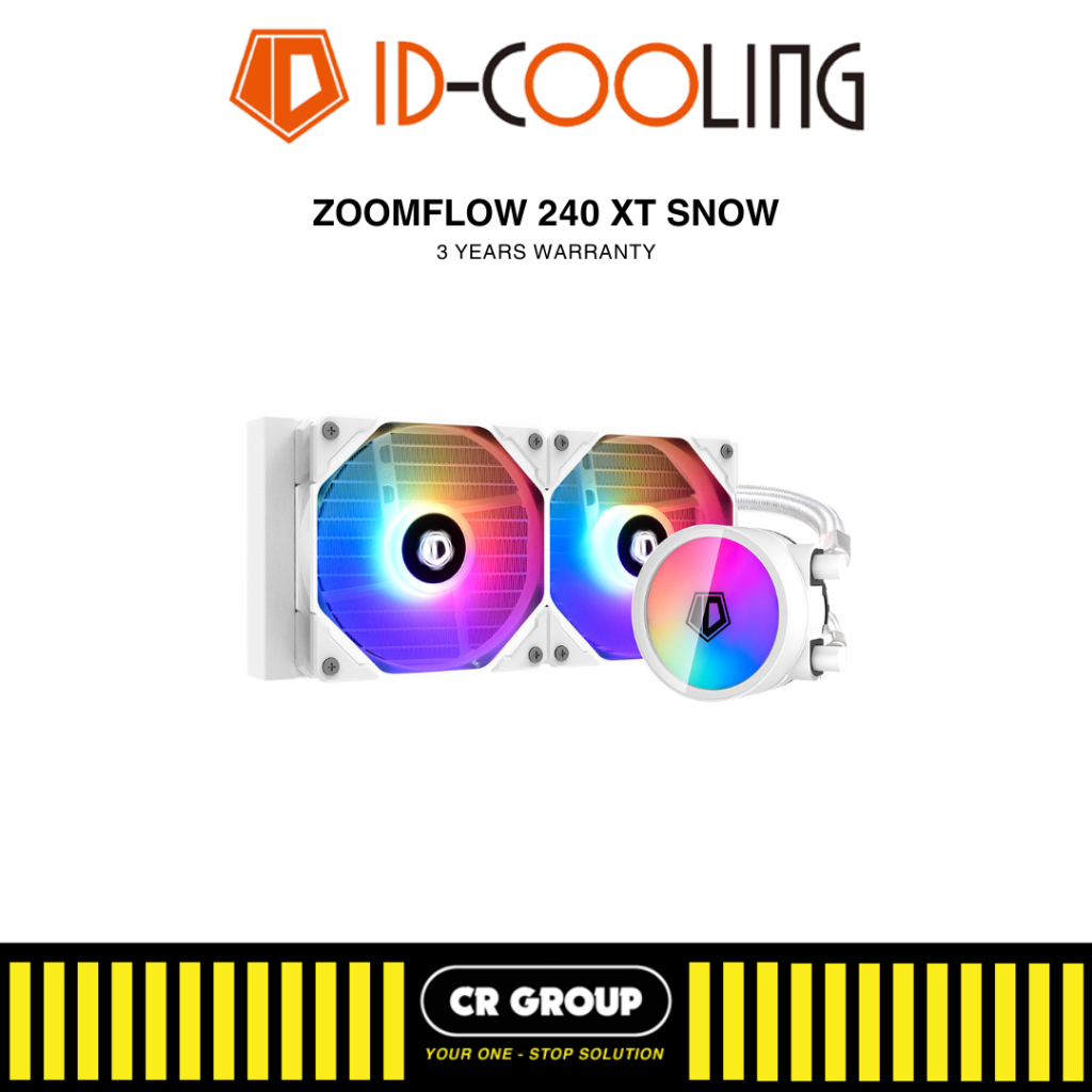 ID-COOLING ZOOMFLOW 240XT SNOW AIO Liquid CPU Cooler -500～1500 RPM-2 ...