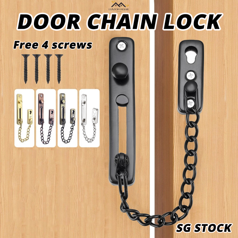 {SG} Stainless Steel Door Chain Lock Door Latch Sliding Door Lock Latch ...