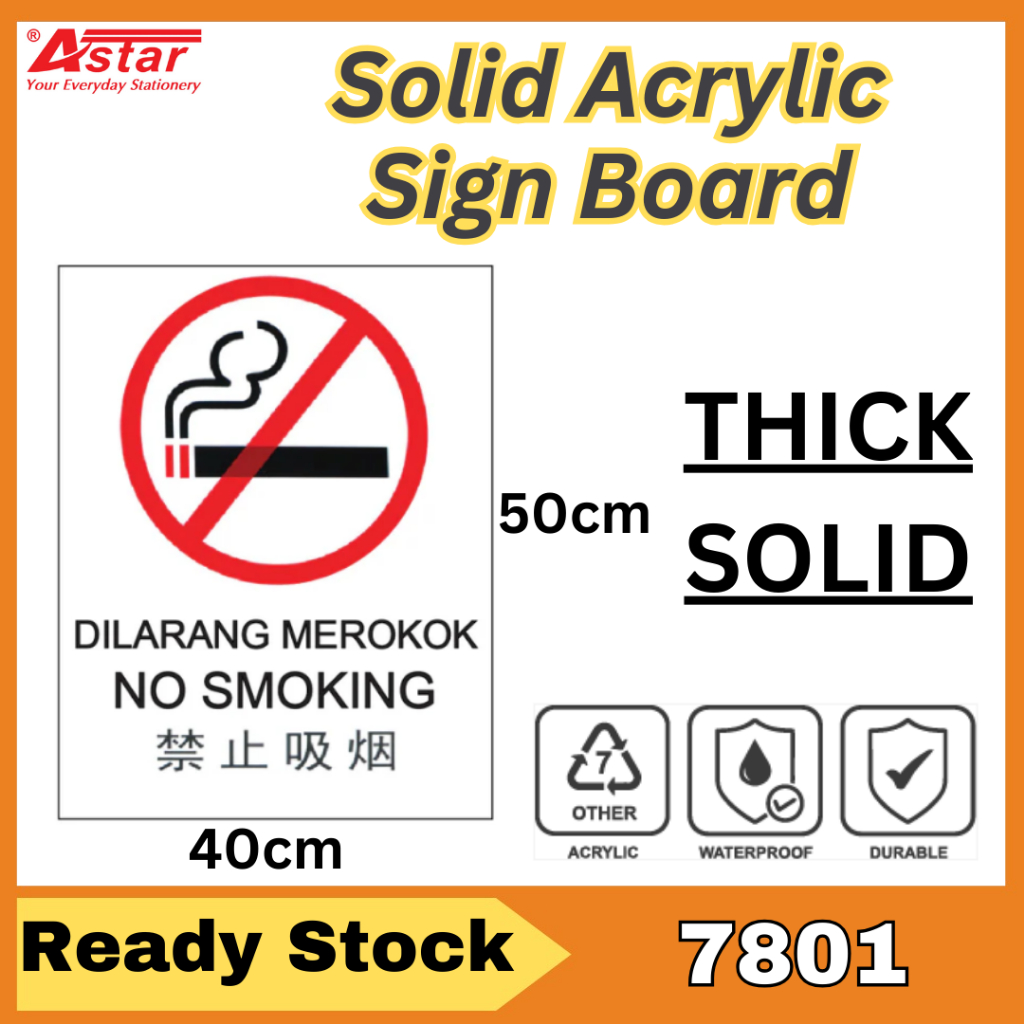 [SG Seller] [Astar] [7801] No Smoking Signage - Multi-Language, 400 x ...
