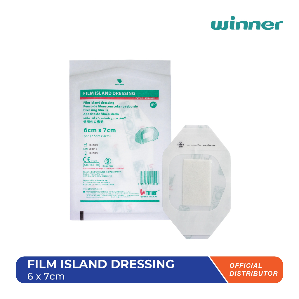 Winner Sterile Film Island Dressing with Pad- 2 sizes / 6cm x 7cm, 10cm ...