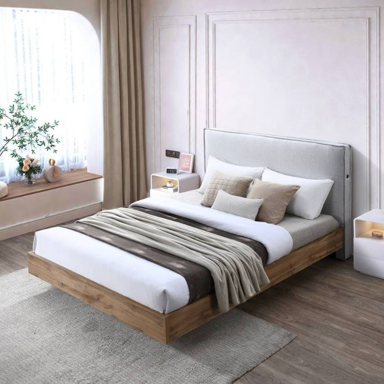 Luxe Alexa Queen Floating Bed Frame Bedroom Modern Hover Bed
