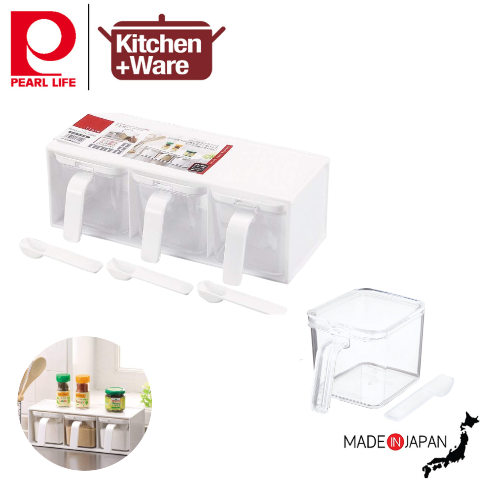 [Japan] Pearl Life Seasoning Stocker with Spoon [Single / Set of 3 ...