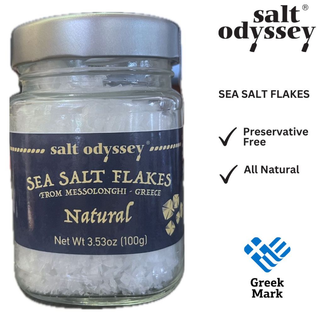 Salt Odyssey Greek Natural Sea Salt Flakes in a Jar, 100gr - by Agora ...
