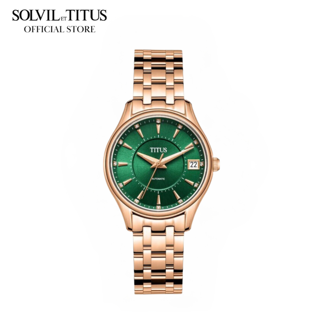 Solvil et Titus Exquisite 3 Hands Date Automatic in Green Dial and Rose Gold Stainless Steel Women Watch W06 03274 004 Shopee Singapore