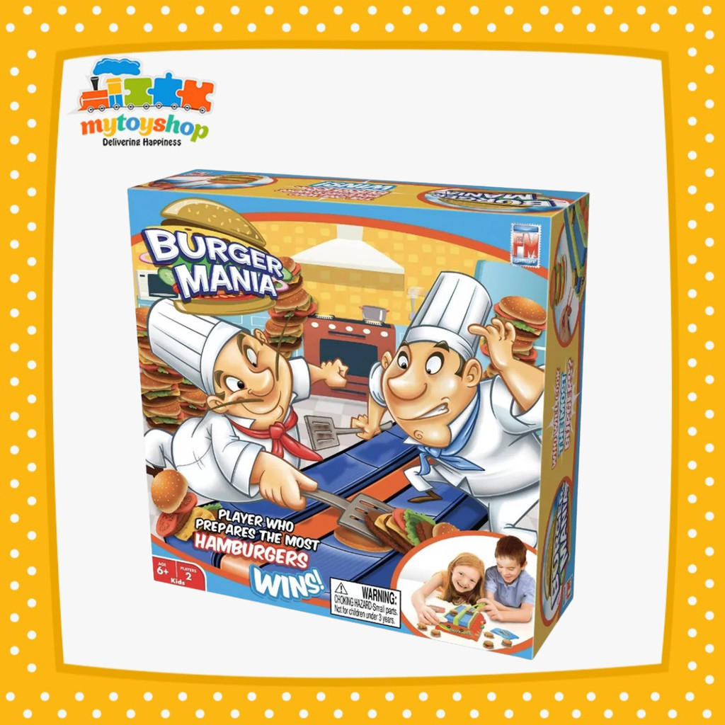 (未使用･未開封品)　Burger Mania Game by Fotorama 0pbj0lf Fotorama Burger Mania Sizzling Build-A-Burger Game, Fast-Paced