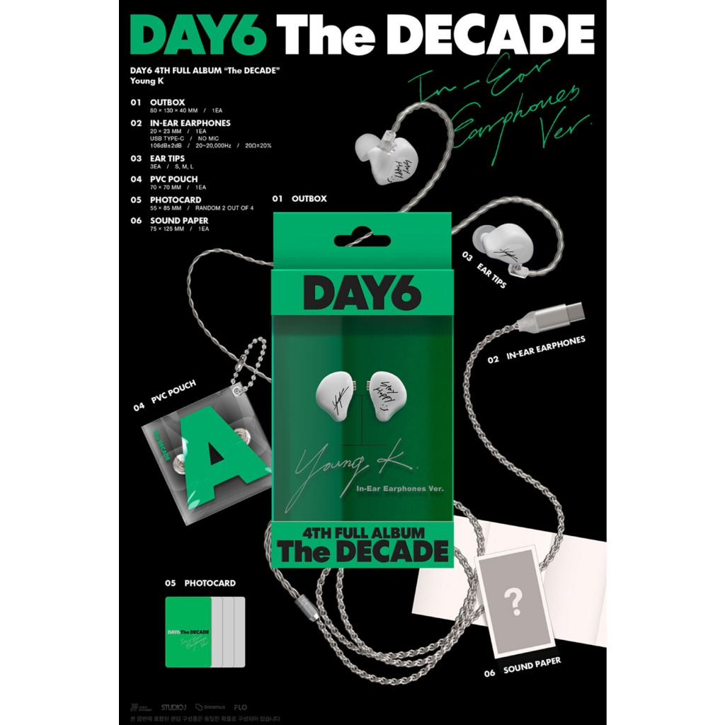 DAY6 The DECADE イヤモニ インイヤー アルバム Young K DAY6 [THE DECADE] In-Ear Earphones Ver / 4th Full Album | Shopee