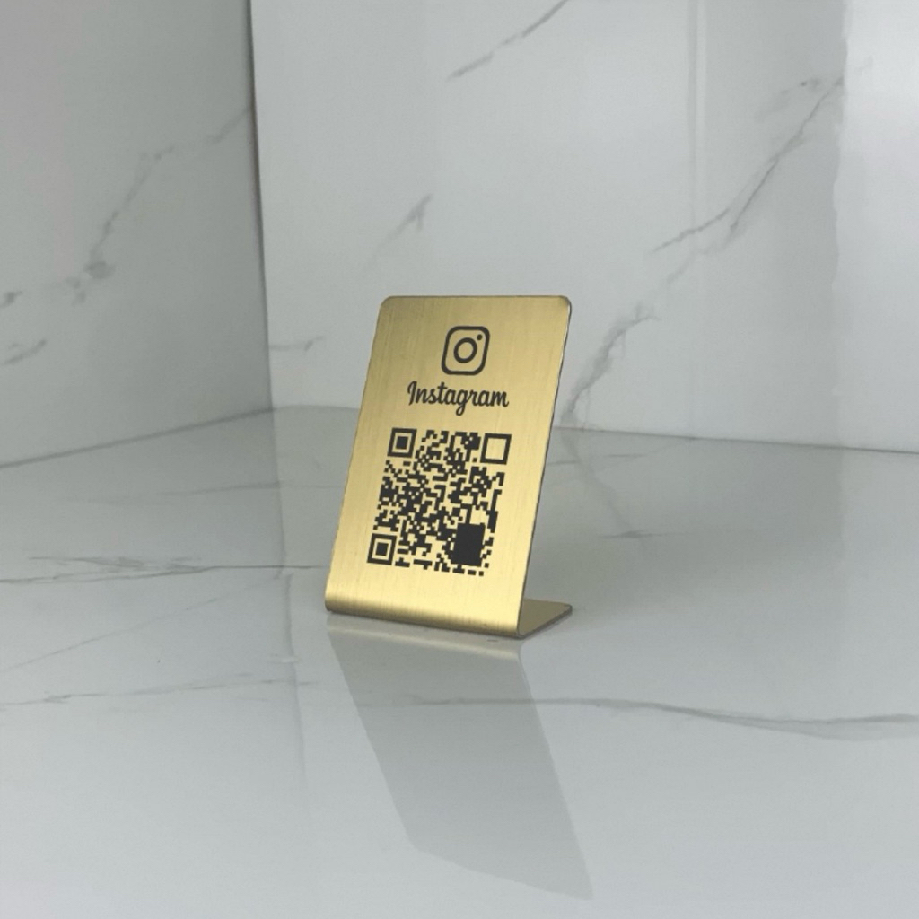 Customised stainless steel metal QR code stand | Shopee Singapore