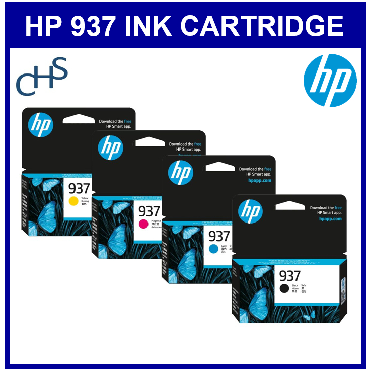 HP OfficeJet 937 937 937e Black Cyan Yellow Magenta Original Ink ...