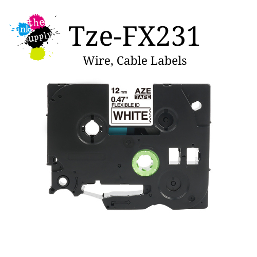Tze-FX231 12mm Flexible Wire Cable Label Tapes for Brother Label