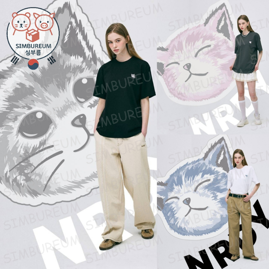 Nerdy] Korea Unisex 25SS Handsome Cat / Sleeping Cat Short Sleeves