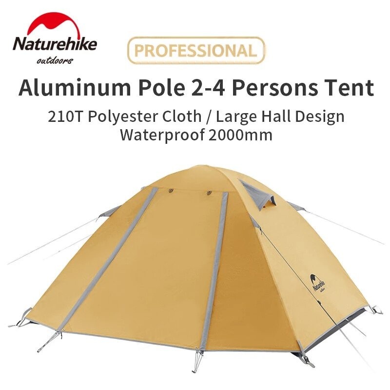 Naturehike P Series Camping Tent 2/3/4 Persons UPF50+ Anti-UV Large  Sunscreen Family Tent Ultralight Portable Waterproof