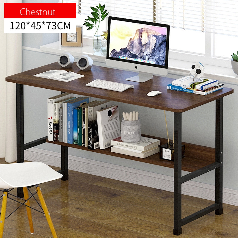 (B-Grade) Rectangle Wooden Desktop Study Table With Shelf | Shopee ...