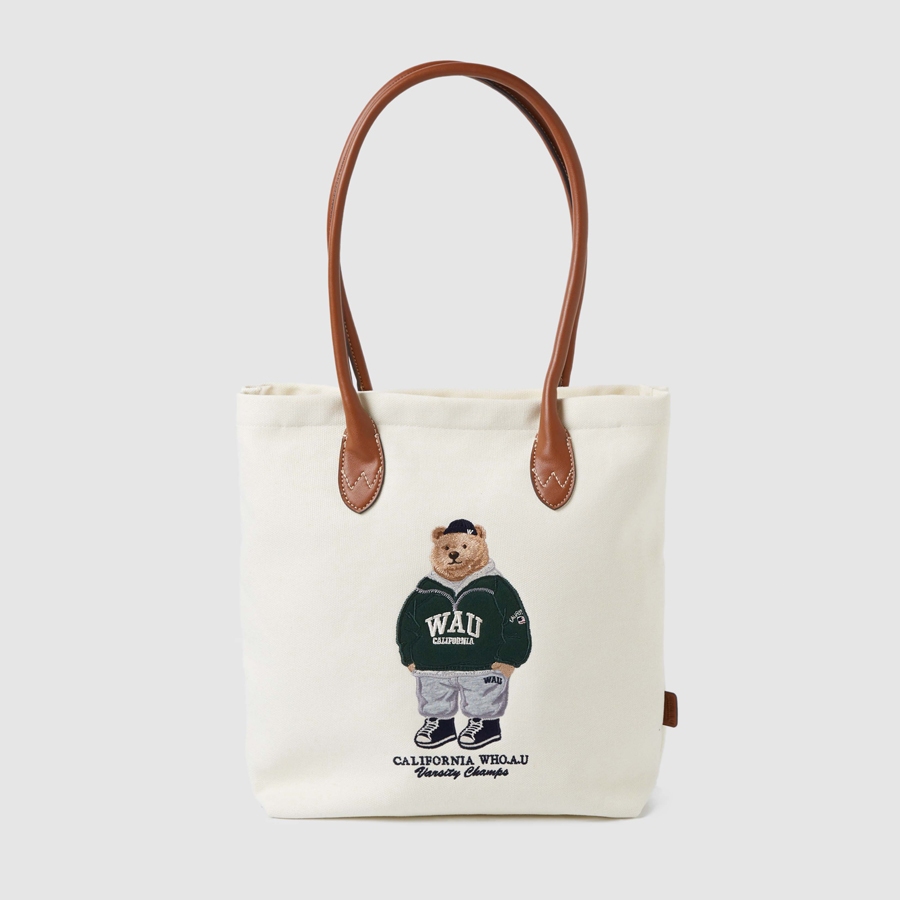 【WHO.A.U】Steve Canvas Sholder bag Túi Đeo Vai Nữ WHOAU Steve Canvas Square Bag Màu Be Nâu