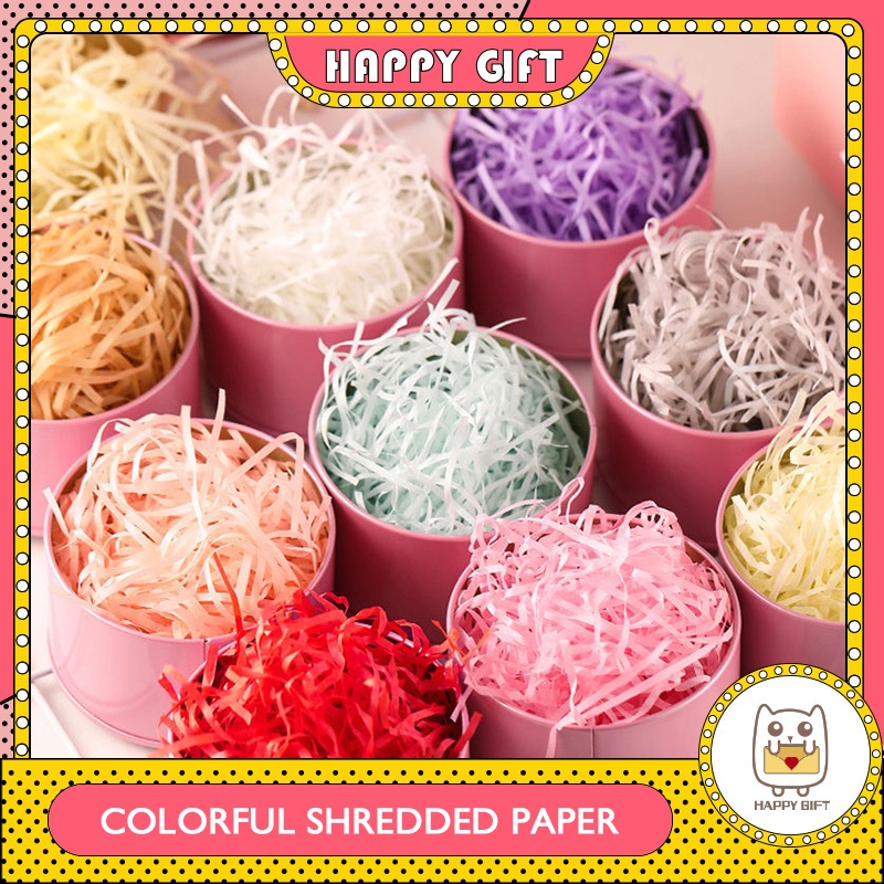 💌SG Stock💌40G/100G Colorful Raffia Shredded Paper Gift Box Filler Party ...