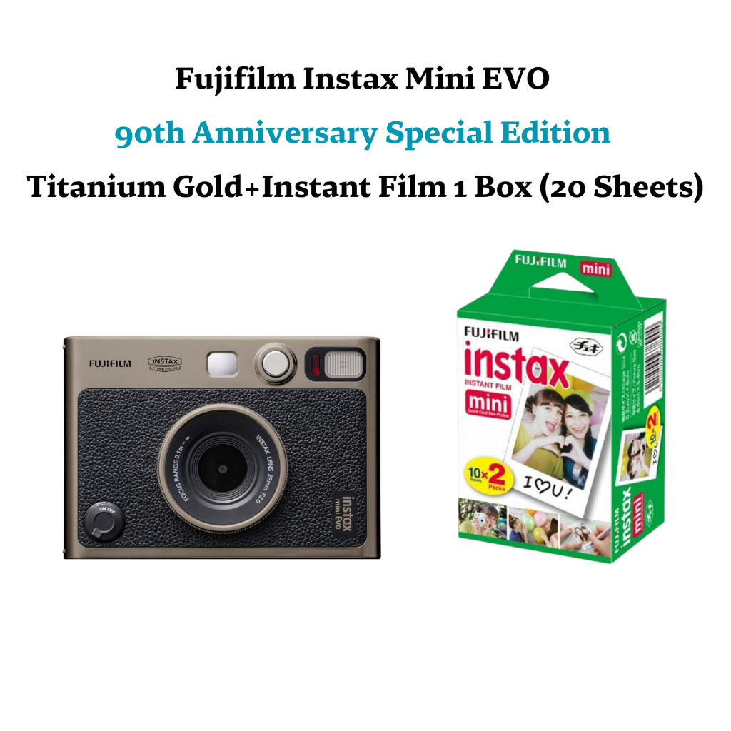 FUJIFILM INSTAX Mini EVO Titanium Gold/Silver Bundle Shopee