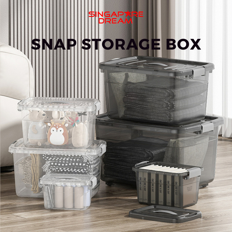 Household Snap Storage Box - Stackable Small Medium Large Extra ...