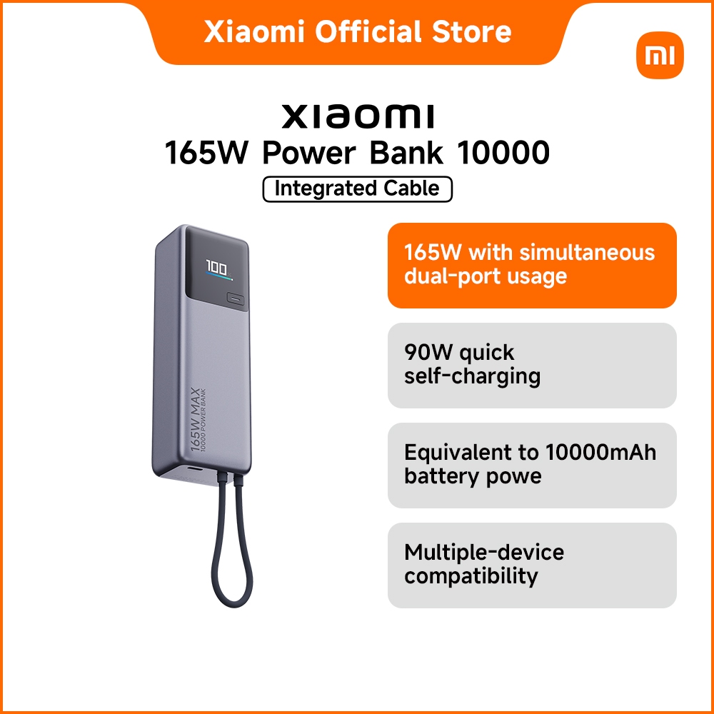 Xiaomi 165W Power Bank 10000mAh (Integrated Cable) | Shopee Singapore