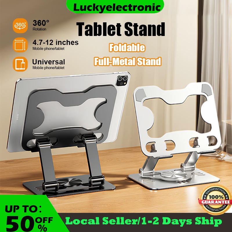 【SG】Foldable Tablet Stand All-Metal 360° Rotating Height Adjustable ...