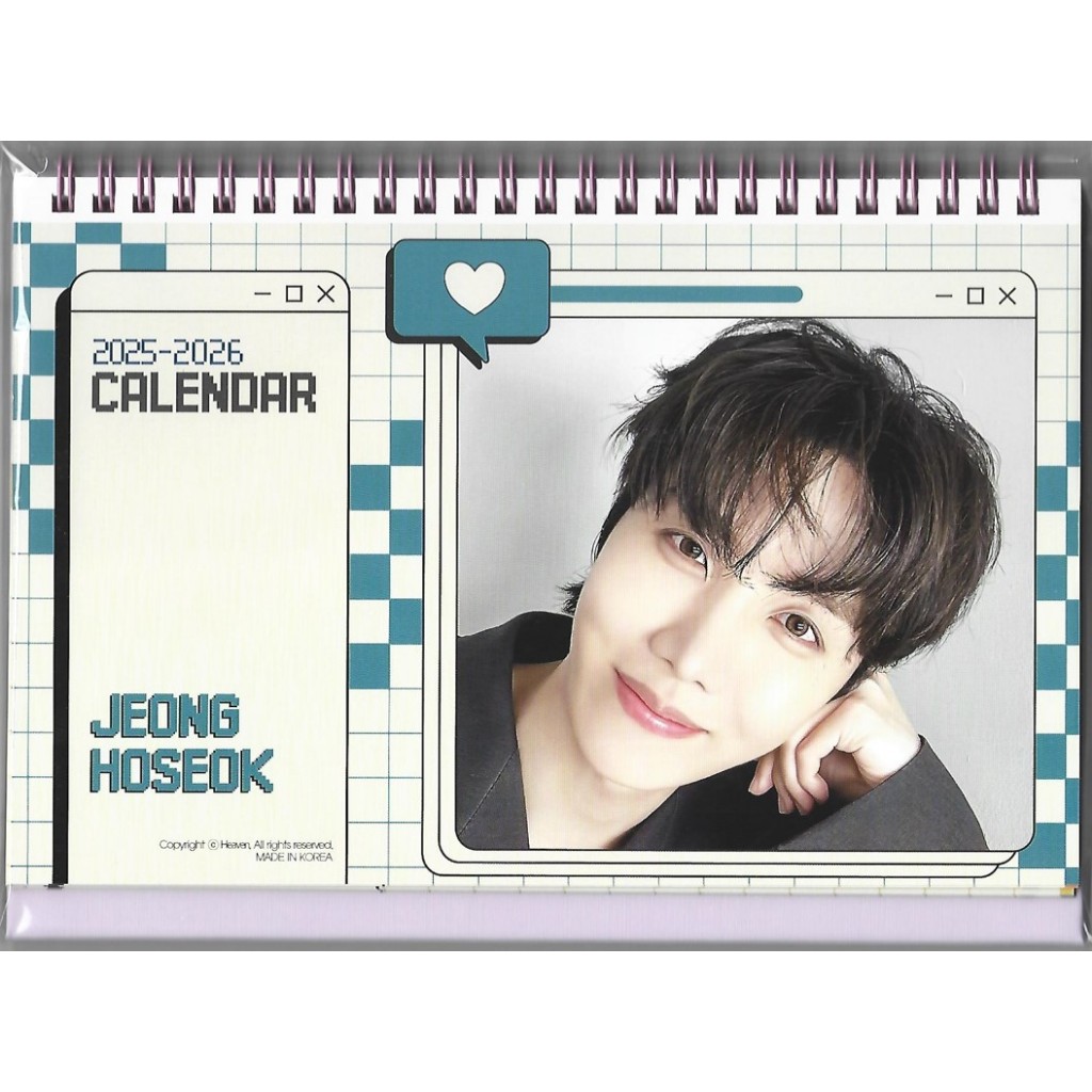 BTS Jhope Photo Calendar 2025 & 2026 KPOP 2024.07 Shopee Singapore