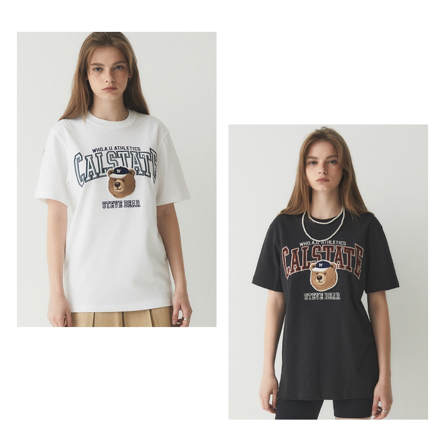 【WHO.A.U】Steve Campus Patch T-shirt Steve Campus Patch T-shirt - 후아유닷컴