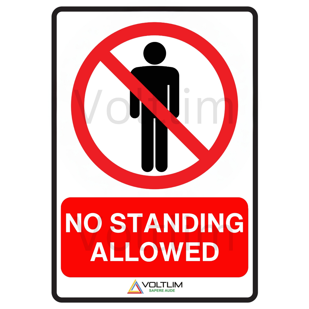 No Standing Allowed Prohibition Symbol Stop Sign Label Sticker (various ...
