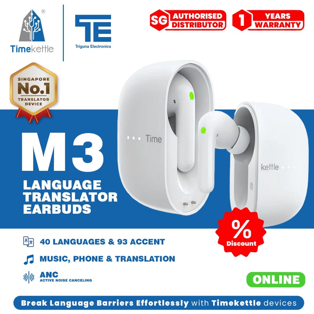Timekettle M3 Translator Earbuds ONLINE | Official SG 1 Year Warranty ...