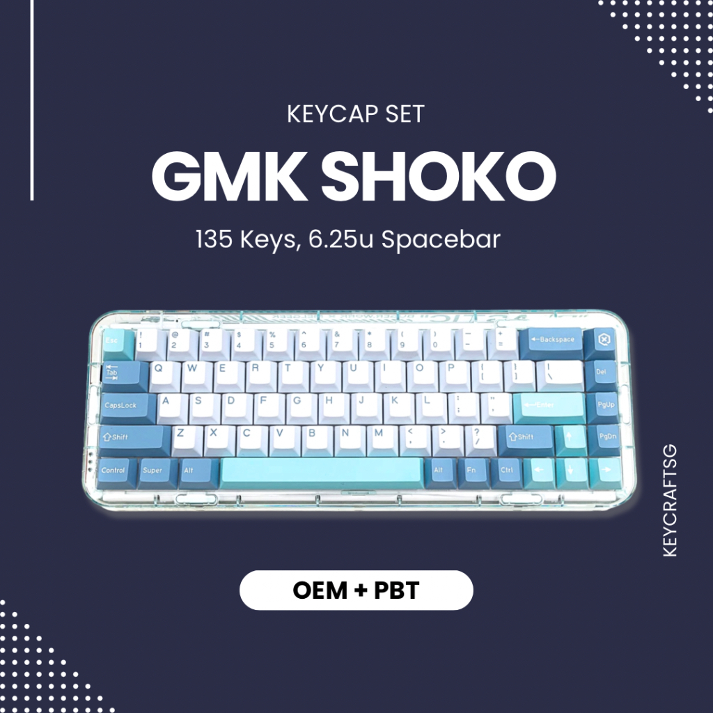 🇸🇬 GMK Shoko Sea Salt Blue Keycaps PBT Dye-Sublimation OEM Profile for ...