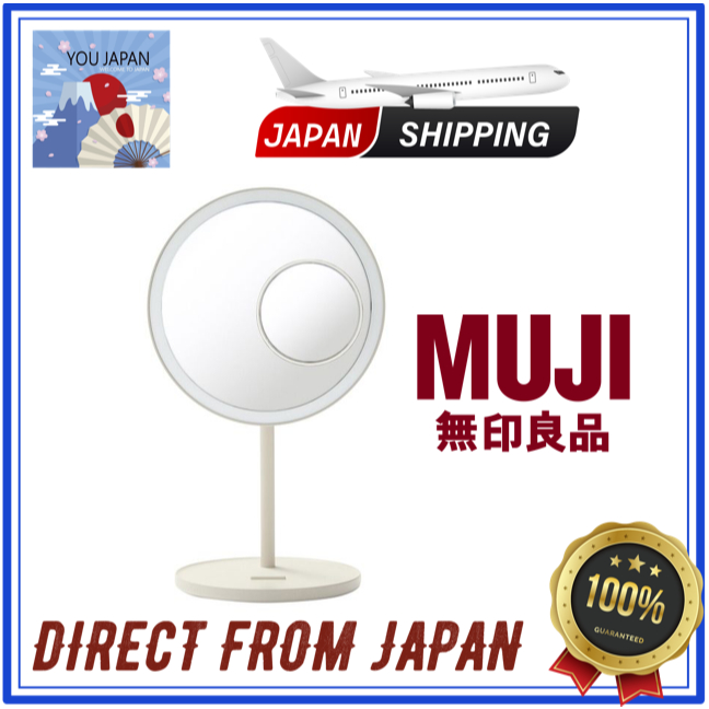 MUJI Cordless LED Lighted Mirror with 5x Magnification Mini Mirror ...