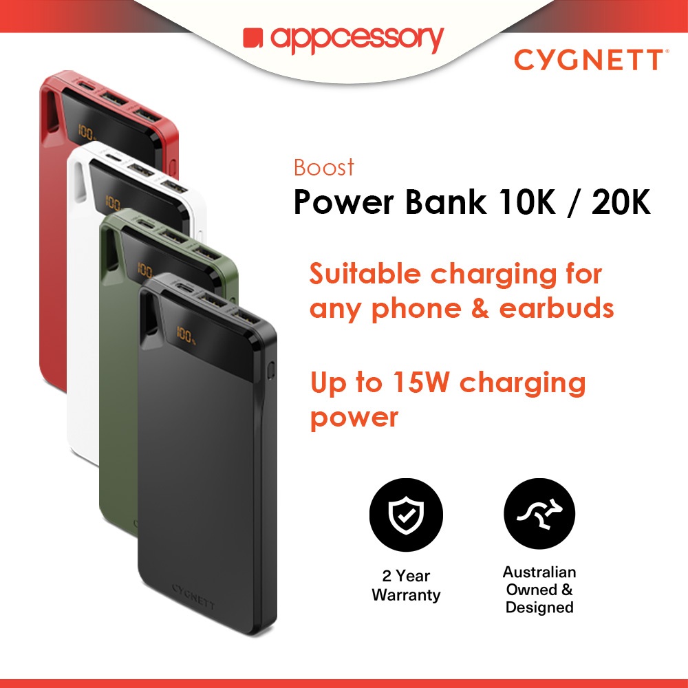Cygnett Powerbank Boost 20.000 MAh – Batteria Portatile Per Ricariche Multiple, Colore Nero - 2