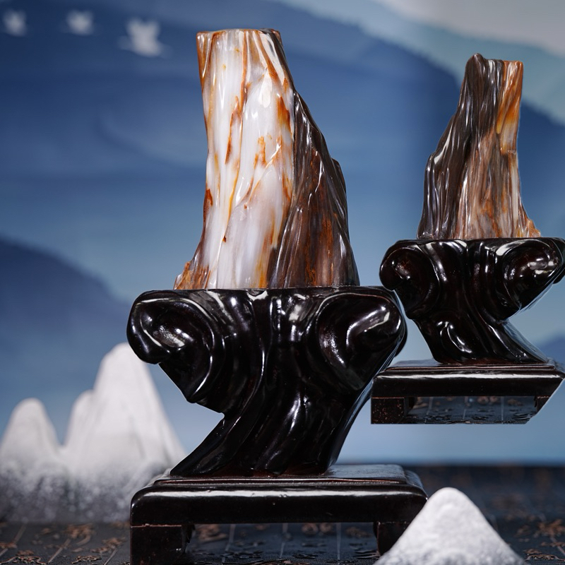 SG SHOP」Premium Petrified Wood Fengshui Ornament天然镇宅招财木化