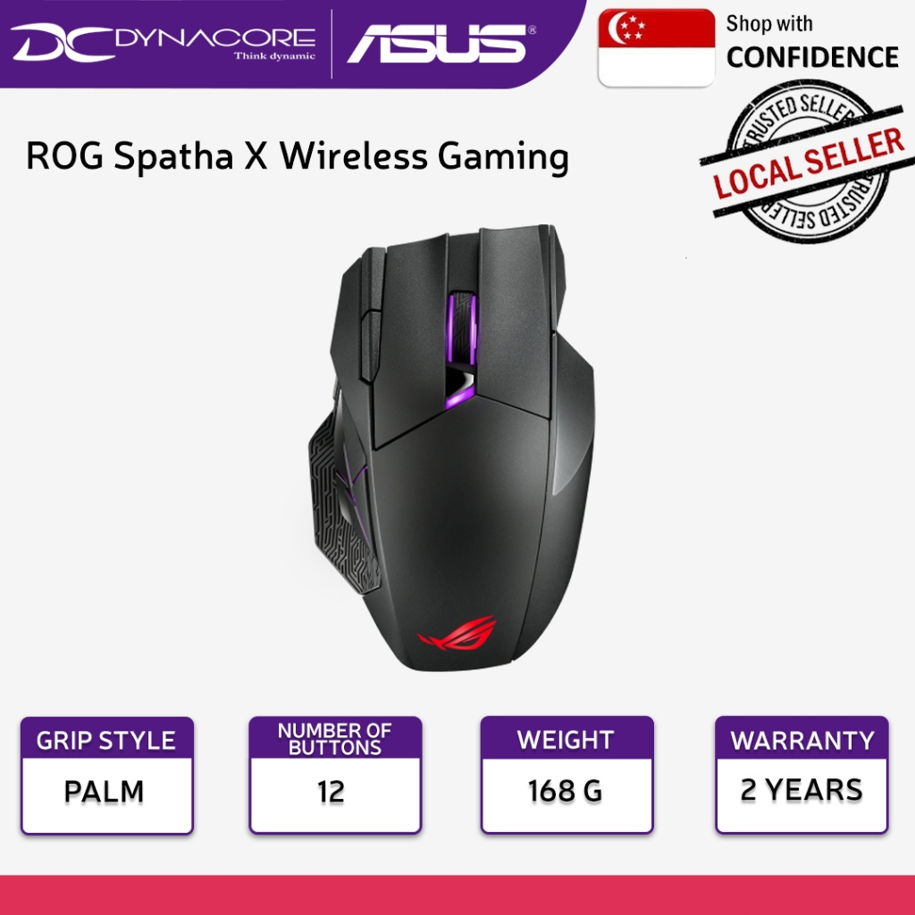 ASUS ROG Spatha X Wireless Gaming Mouse - Black | Shopee Singapore
