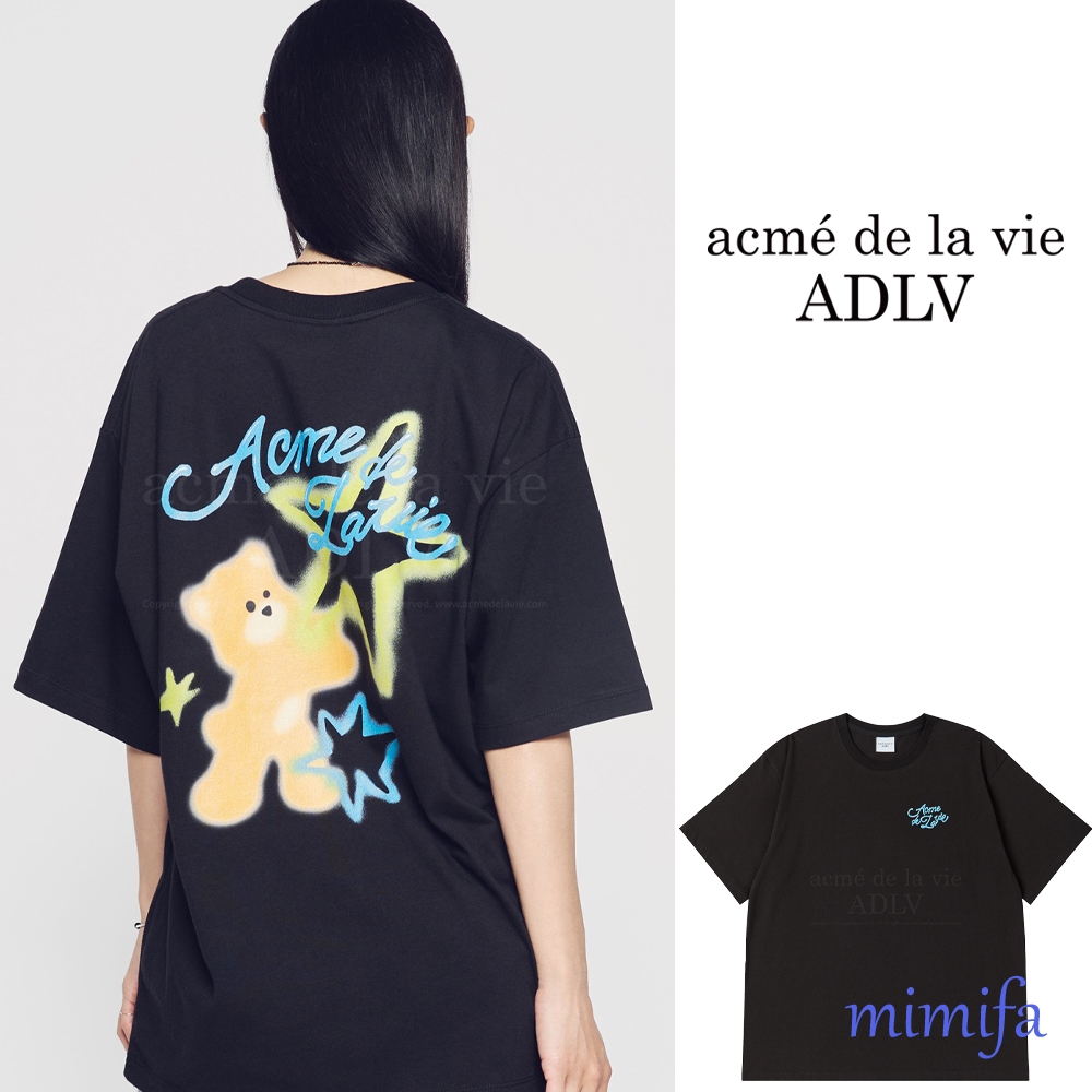 【ADLV】SCRIPT LOGO BEAR ARTWORK SHORT SLEEVE T-SHIRT acmé de la vie ADLV SCRIPT LOGO BEAR ARTWORK SHORT SLEEVE T