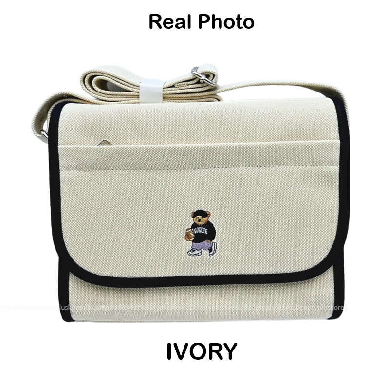 ★ SPAO★ Woody canvas cross bag SPAKFA9A54 SPAO] WOODIE BEAR Canvas Crossbag | Shopee Singapore