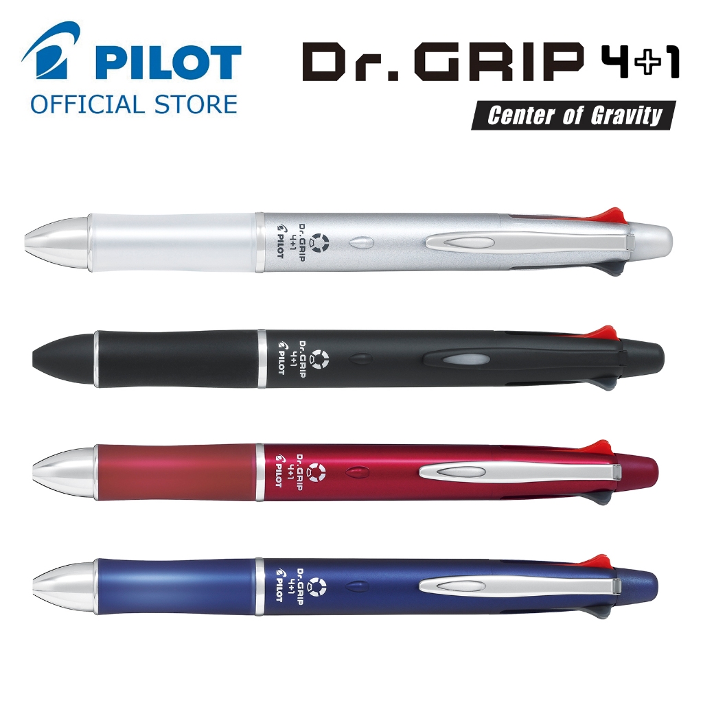 PILOT Dr. Grip 4+1 Ergonomic Multi-Function Ball Pen [0.7mm] & Pencil ...