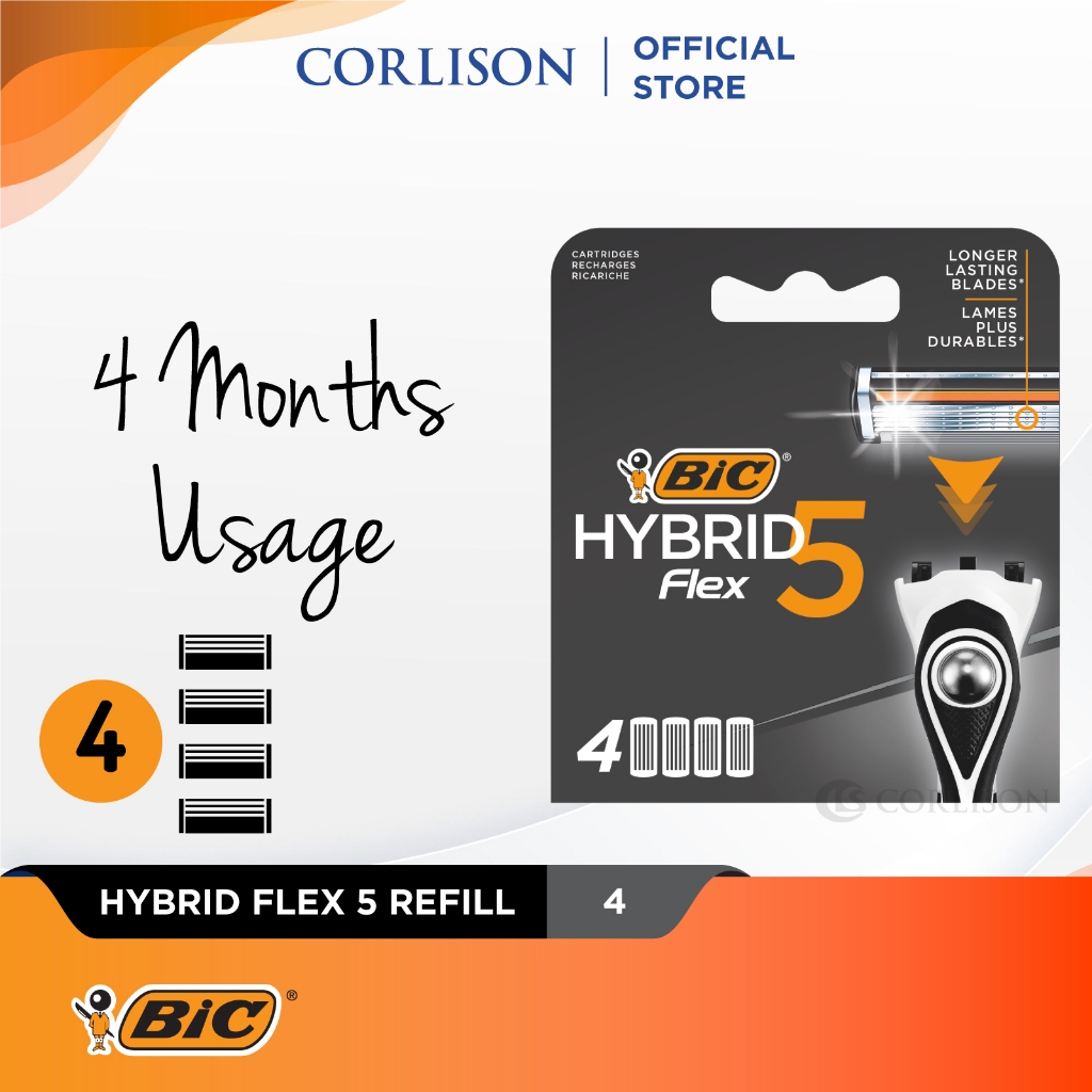 BIC Hybrid 5 Flex Refill Pack 4 (Shaver / Razor) | Shopee Singapore