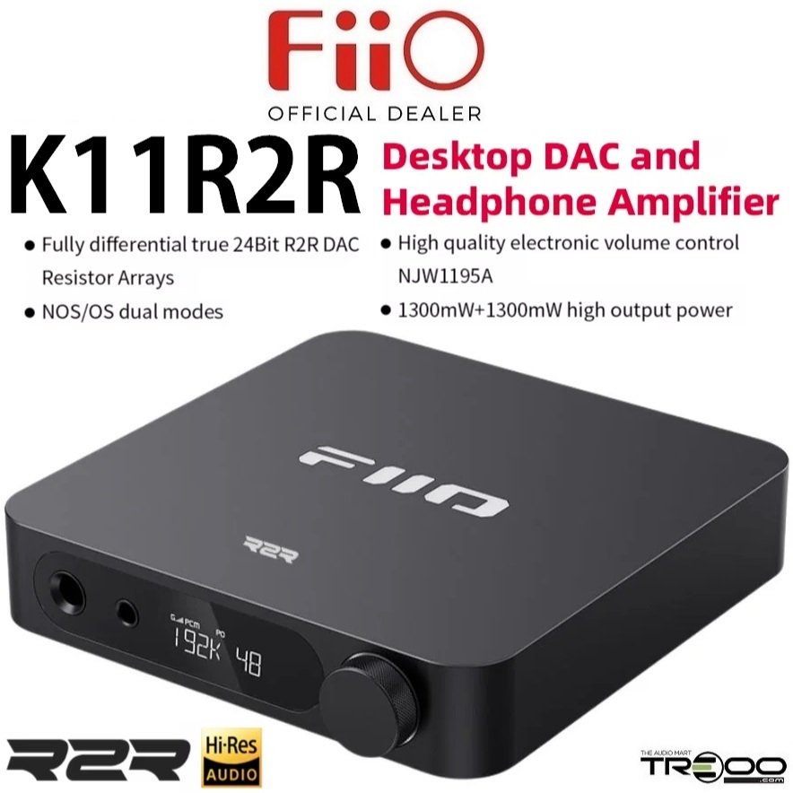 FiiO K11 R2R – DAC E Amplificatore Desktop Con Architettura R2R A 24 Bit, Doppie Uscite 6.35mm E 4.4mm