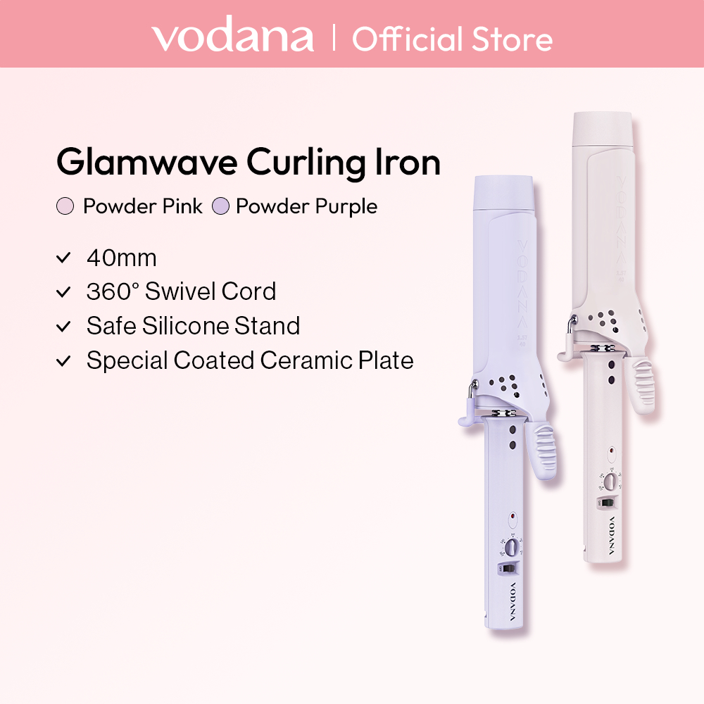 [VODANA OFFICIAL] Vodana glam wave curling iron 40mm (powder pink ...