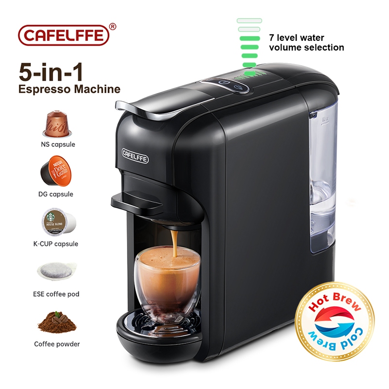 Cafelffe Coffee Maker 5 In 1 Hot/Cold Capsule Coffee Machine 19Bar