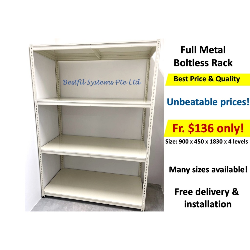 Boltless Storage Rack with Full Metal Shelves for HDB Bomb Shelters