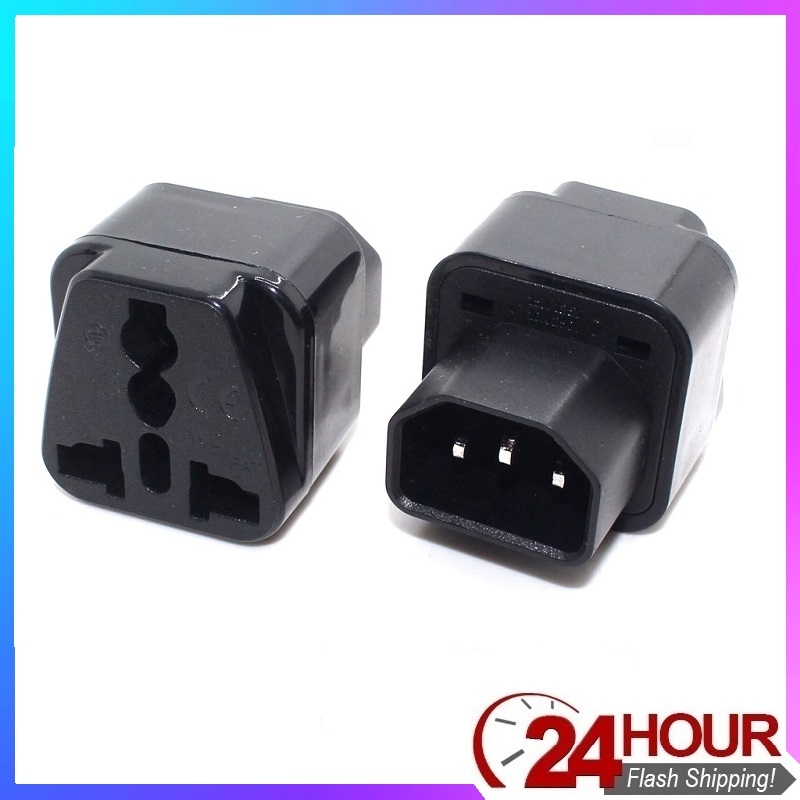 Portable Universal Socket to C14 Male Plug UPS PDU APC Computer Server ...