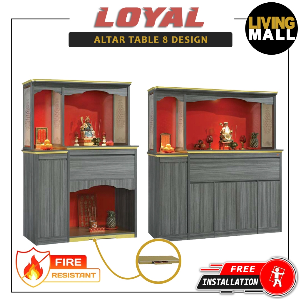 Living Mall Loyal Oriental Altar Table with Top Altar Cabinet Fire ...