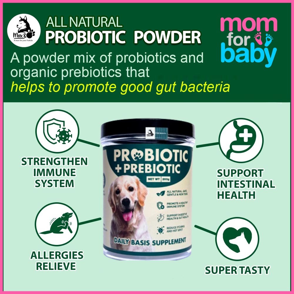 Max Paw Pet Supplement Dog Supplement Probiotic All Natural Probiotic Powder Organic Prebiotic 200g Shopee Singapore